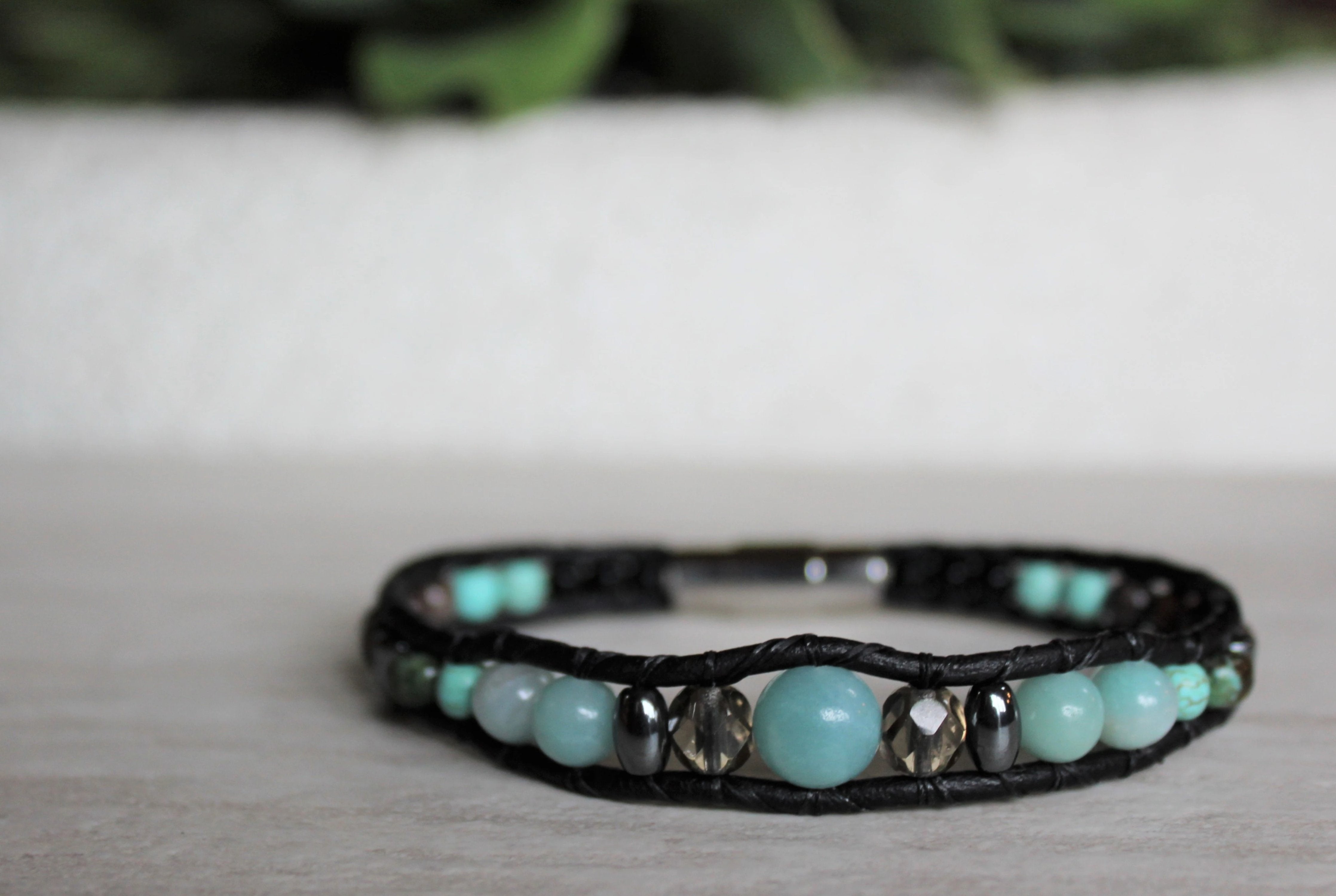 Amazonite top wrap bracelet