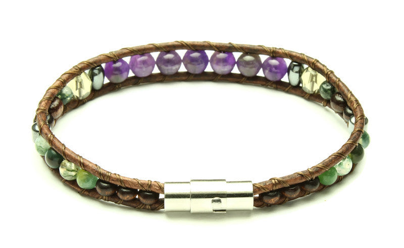 Amethyst Collection - Single Wrap Bracelet - Woven Stone Co.