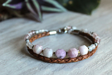 Cherry Blossom Braided Stone Bracelet