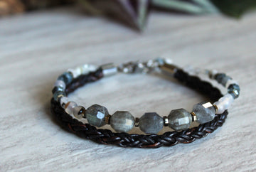 Hydrangea Braided Stone Bracelet