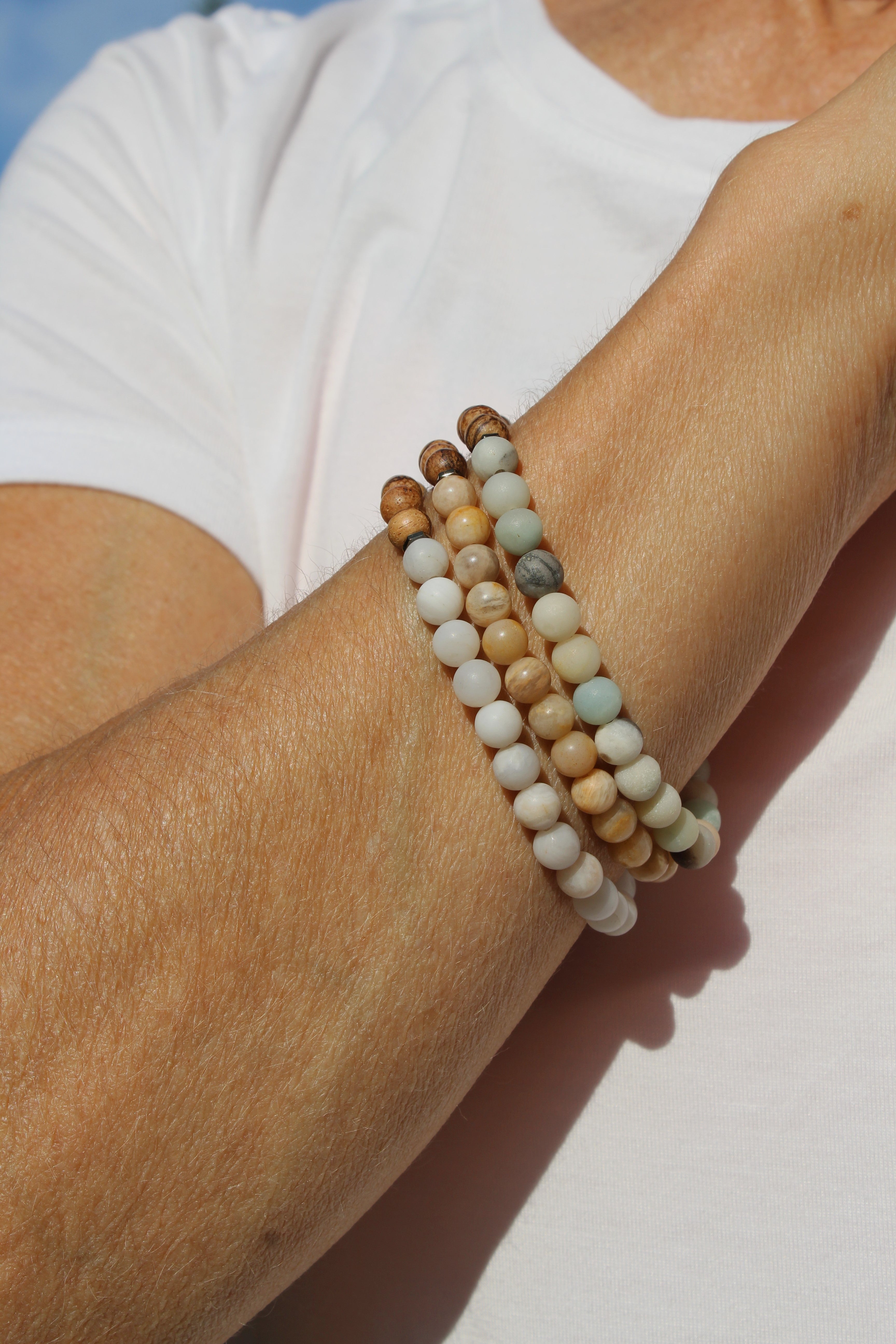 Matte Stacker - White Agate – Woven Stone Co.