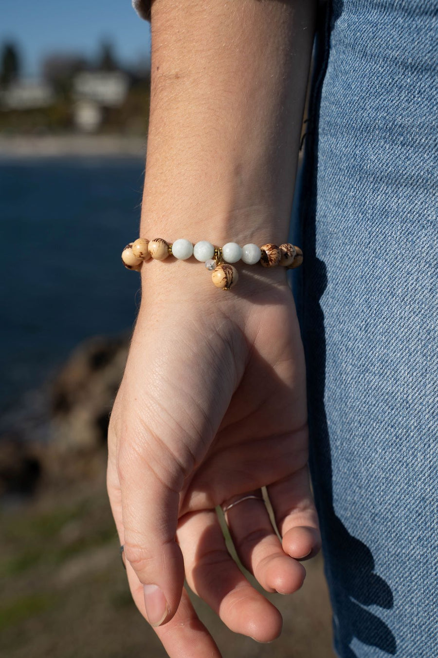 Peruvian Amazonite Acai Seed Stacker - Woven Stone Co.