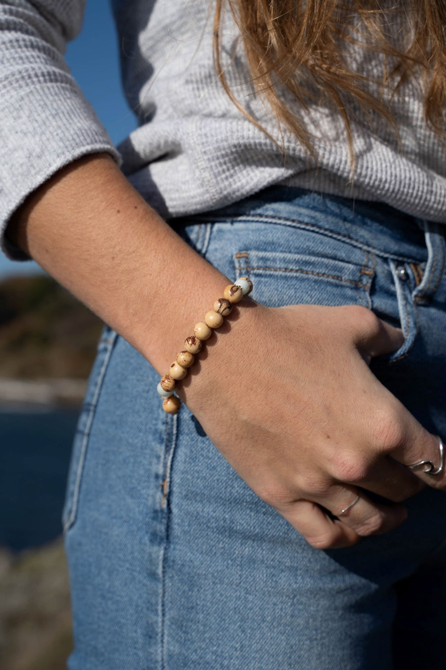 Peruvian Amazonite Acai Seed Stacker - Woven Stone Co.