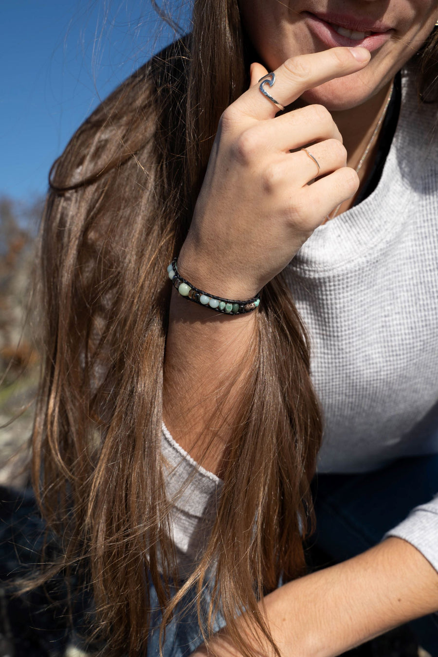 Amazonite Collection - Single Wrap Bracelet - Woven Stone Co.