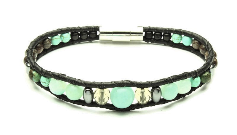 Amazonite Collection - Single Wrap Bracelet - Woven Stone Co.