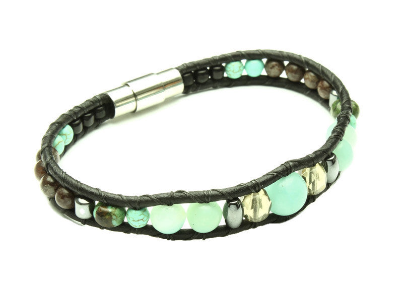 Amazonite Collection - Single Wrap Bracelet - Woven Stone Co.