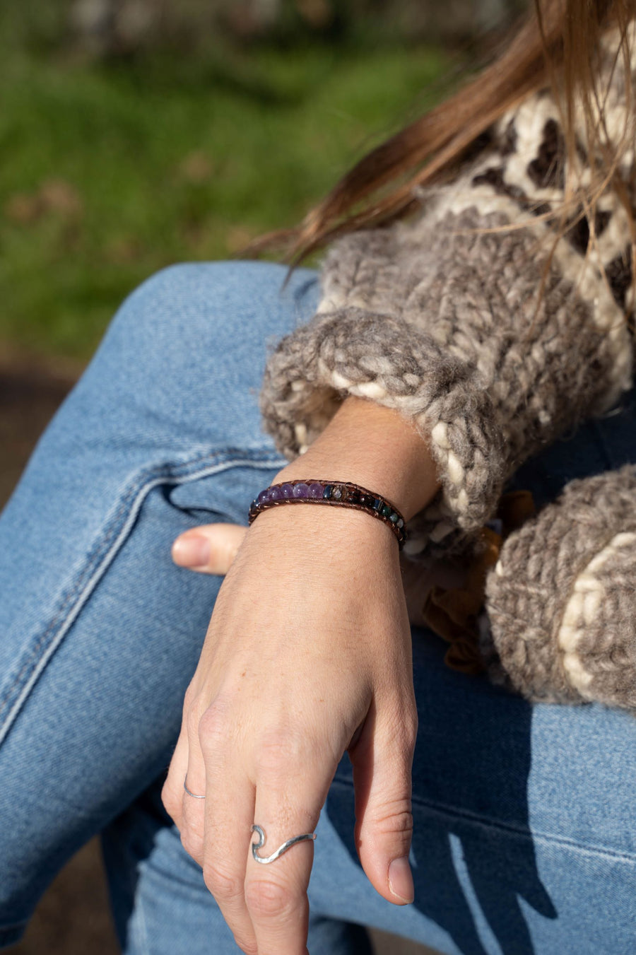 Amethyst Collection - Single Wrap Bracelet - Woven Stone Co.