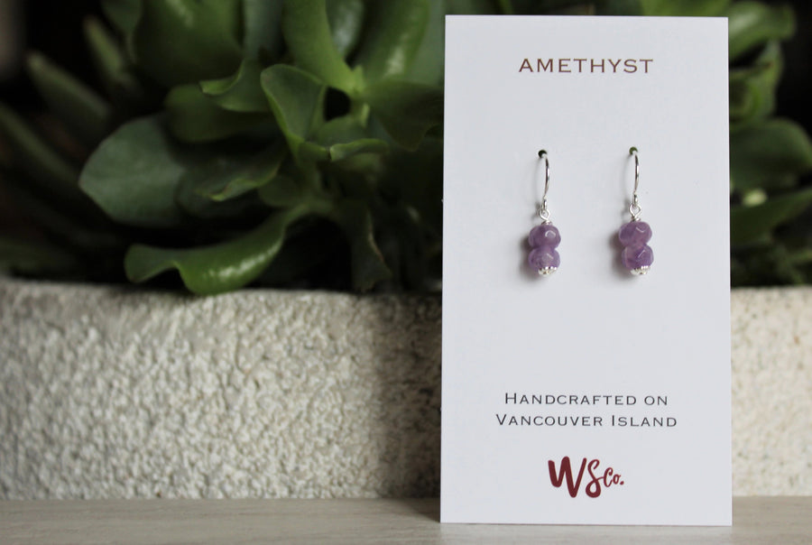 Amethyst Earrings - Woven Stone Co.