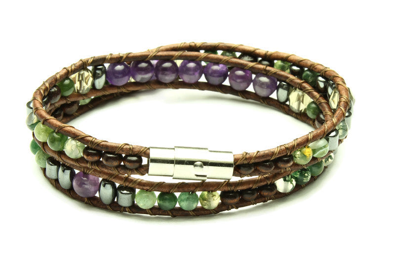 Amethyst Collection - Double Wrap Bracelet - Woven Stone Co.