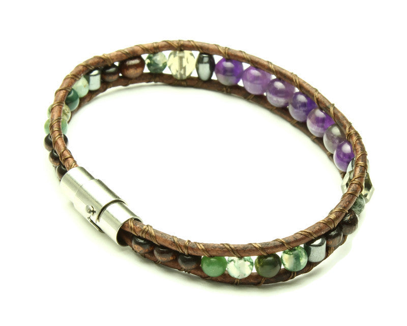 Amethyst Collection - Single Wrap Bracelet - Woven Stone Co.