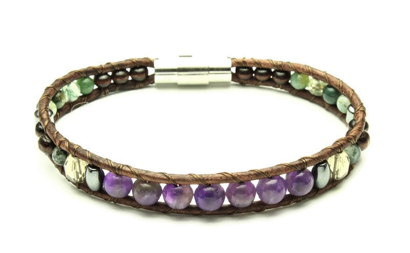 Amethyst Collection - Single Wrap Bracelet - Woven Stone Co.