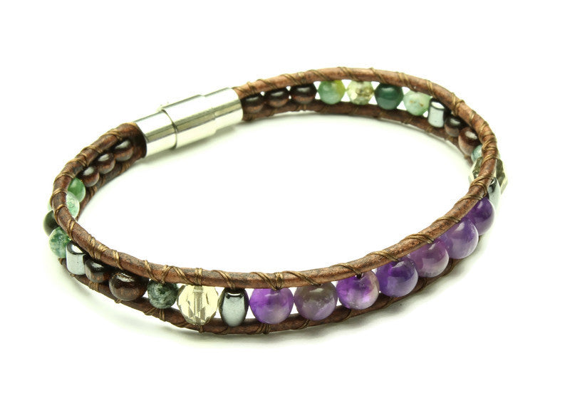 Amethyst Collection - Single Wrap Bracelet - Woven Stone Co.