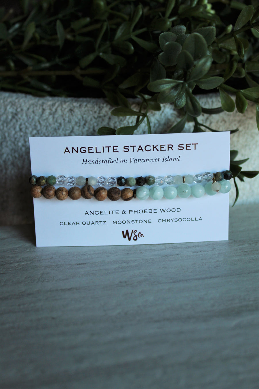 Angelite + Chrysocolla Stacker Set