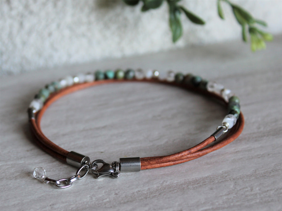 Multi-strand Anklet - African Turquoise