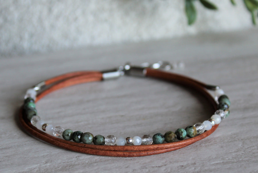 Multi-strand Anklet - African Turquoise