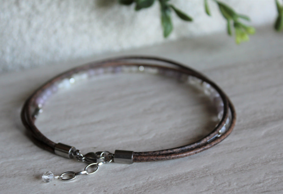 Multi-strand Anklet - Lavender Quartz