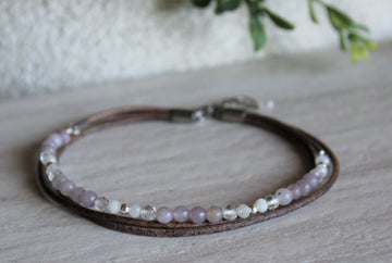 Multi-strand Anklet - Lavender Quartz