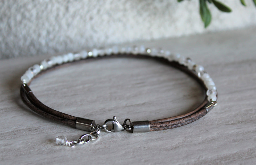 Multi-strand Anklet - Moonstone