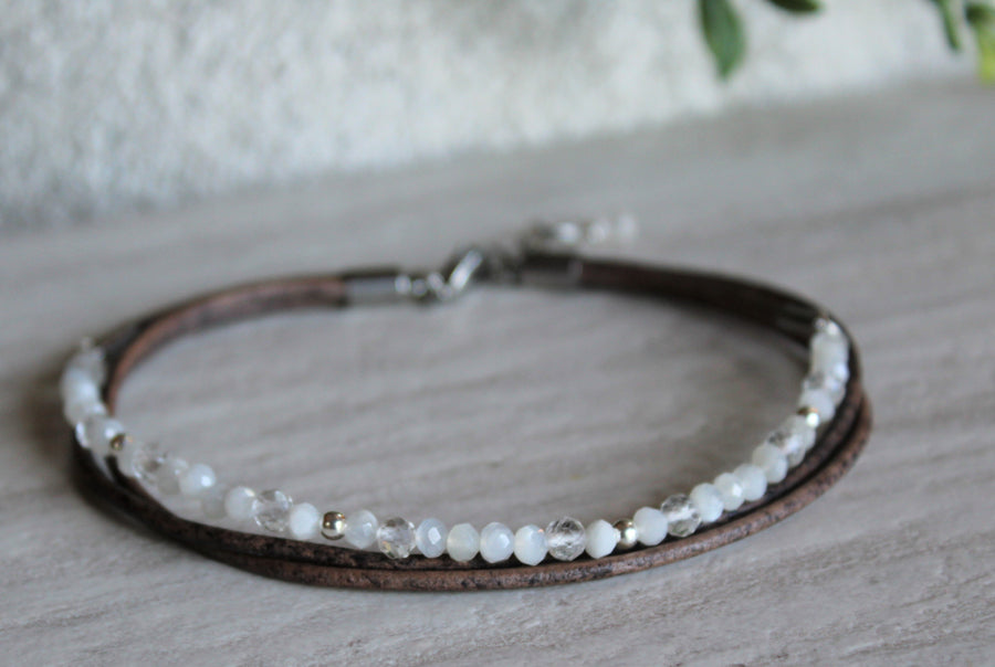 Multi-strand Anklet - Moonstone