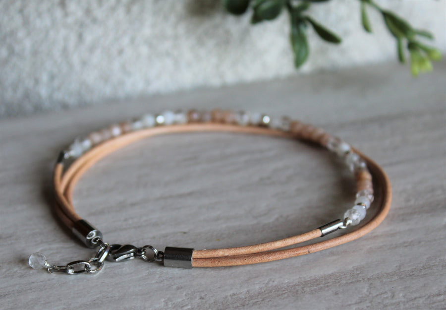 Multi-strand Anklet - Sunstone