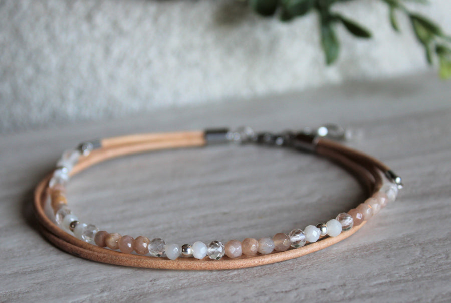 Multi-strand Anklet - Sunstone