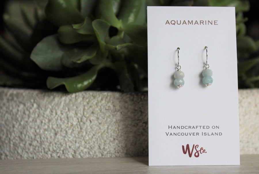 Aquamarine Earrings - Woven Stone Co.