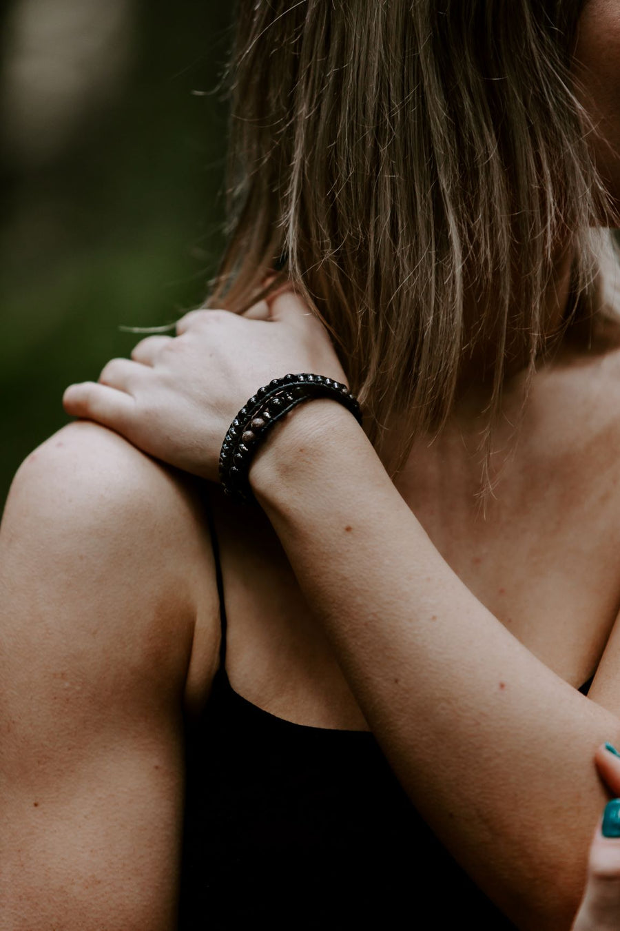 Black Onyx Collection - Double Wrap Bracelet