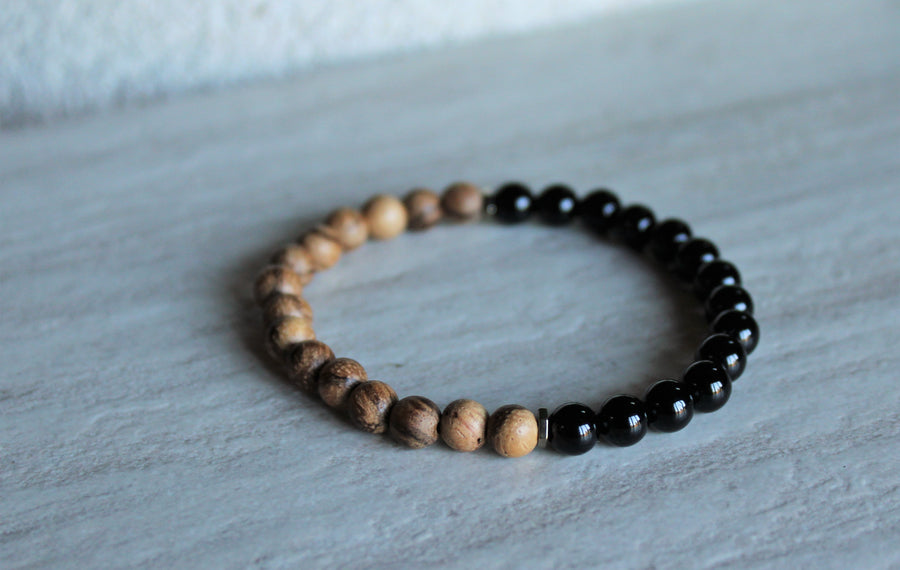 Black Onyx + Lava Stone Stacker Set