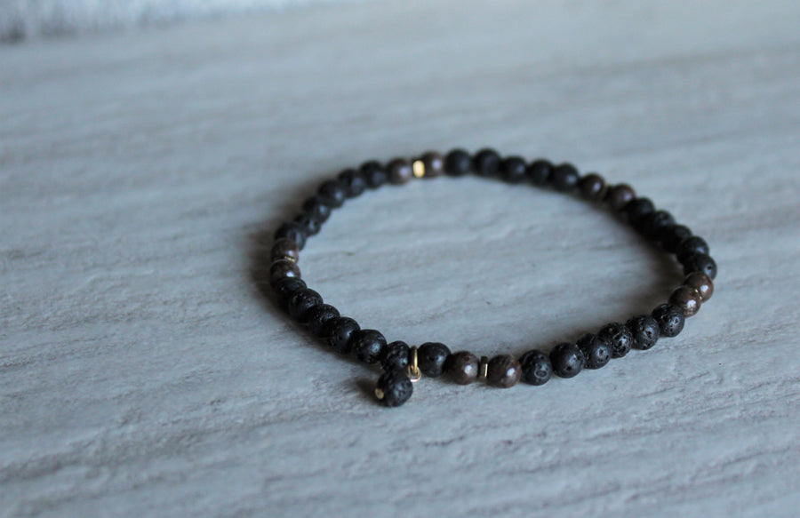 Black Onyx + Lava Stone Stacker Set