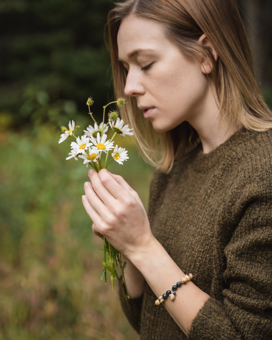 Kambaba Jasper Acai Seed Stacker - Woven Stone Co.