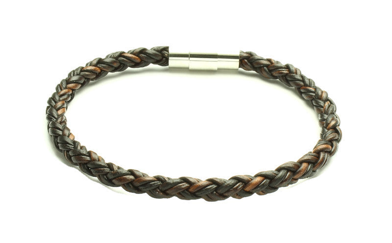 Antique Brown Leather Bracelet - Woven Stone Co.