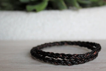 Antique Brown Leather Double Wrap Bracelet - Woven Stone Co.