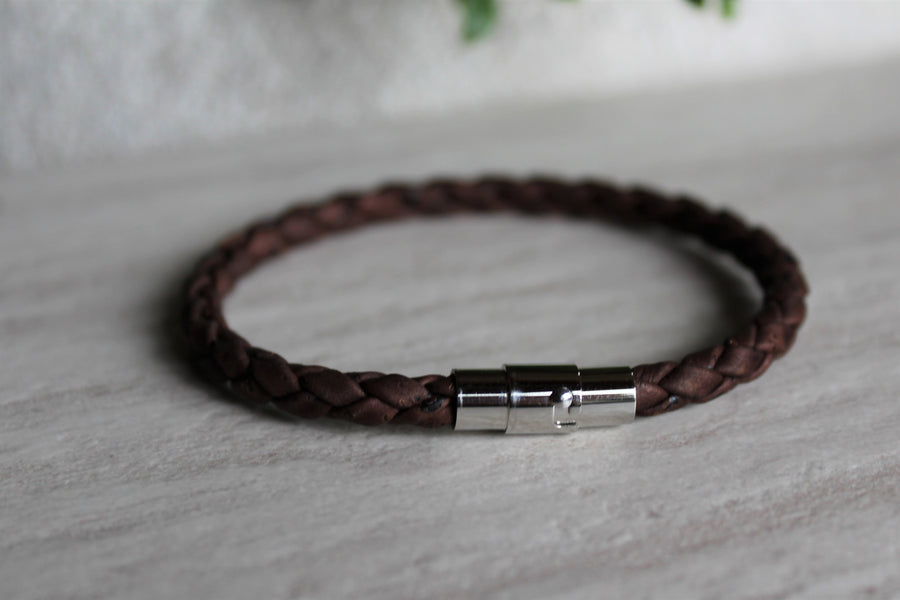 Brown Braided Cork Bracelet