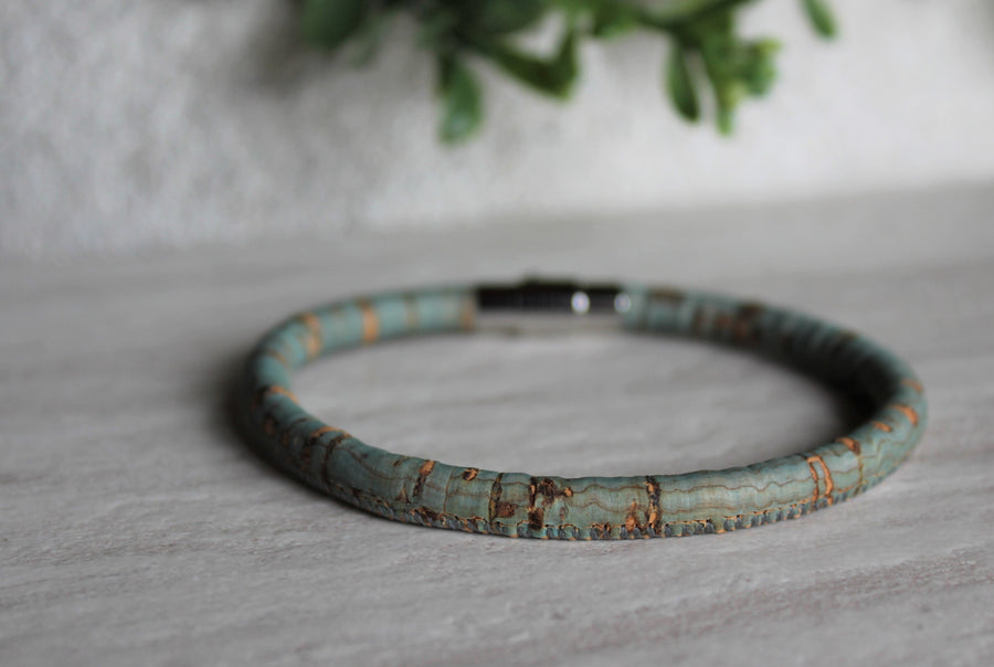 Teal Cork Bracelet