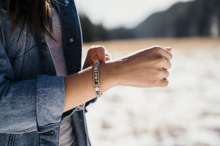 Howlite - Crystal + Stone Bracelet - Woven Stone Co.