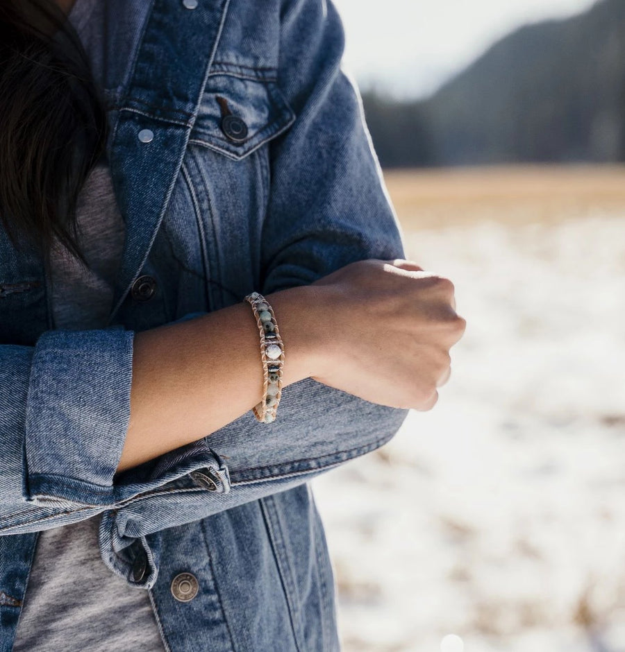 Howlite - Crystal + Stone Bracelet - Woven Stone Co.