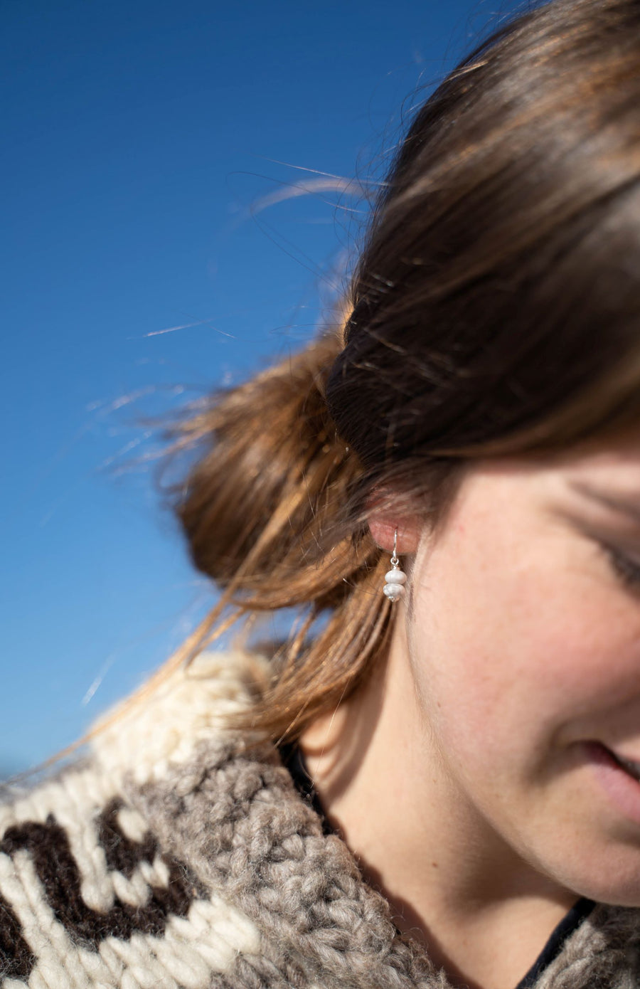 Howlite Earrings - Woven Stone Co.