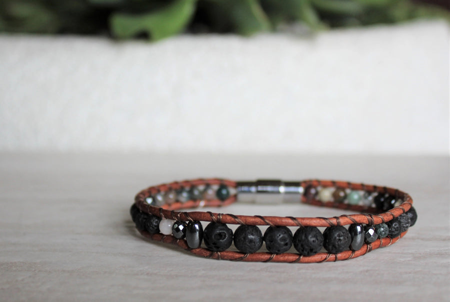 Fancy Jasper - Oil Diffuser Bracelet - Woven Stone Co.