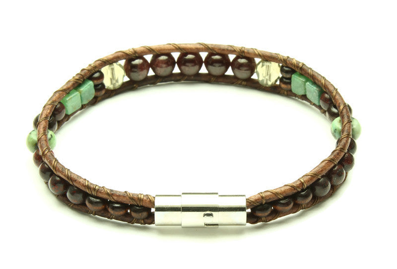 Garnet Collection - Single Wrap Bracelet - Woven Stone Co.