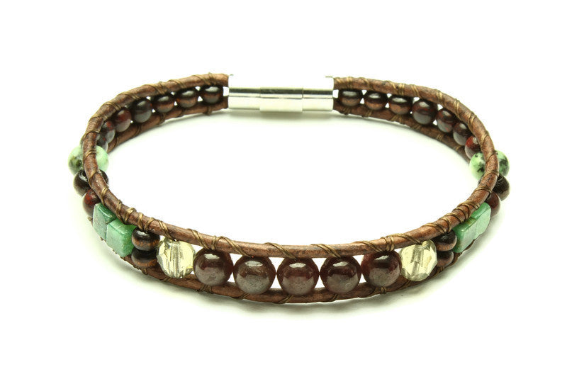 Garnet Collection - Single Wrap Bracelet - Woven Stone Co.