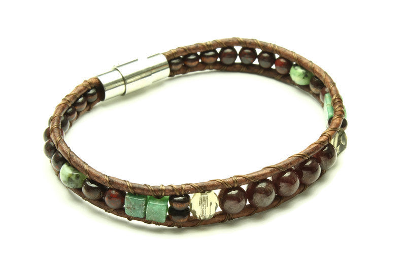 Garnet Collection - Single Wrap Bracelet - Woven Stone Co.