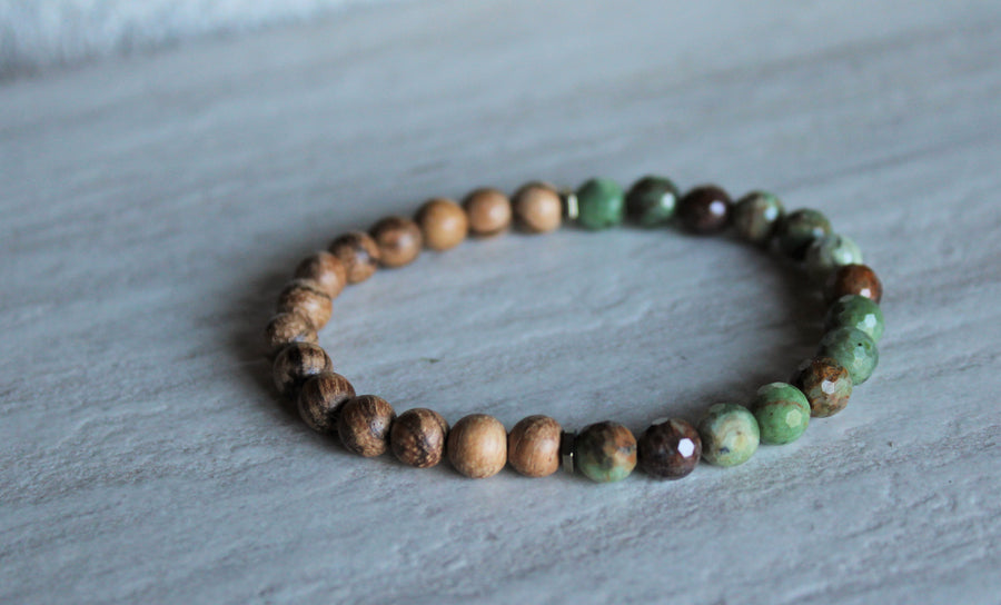 Green Opal + Dragon Blood Jasper Stacker Set