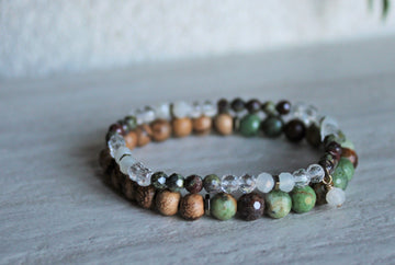 Green Opal + Dragon Blood Jasper Stacker Set