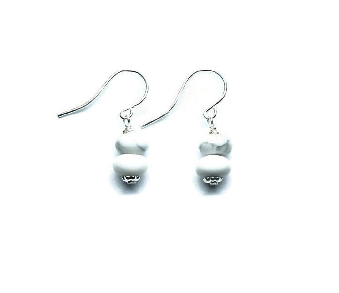 Howlite Earrings - Woven Stone Co.