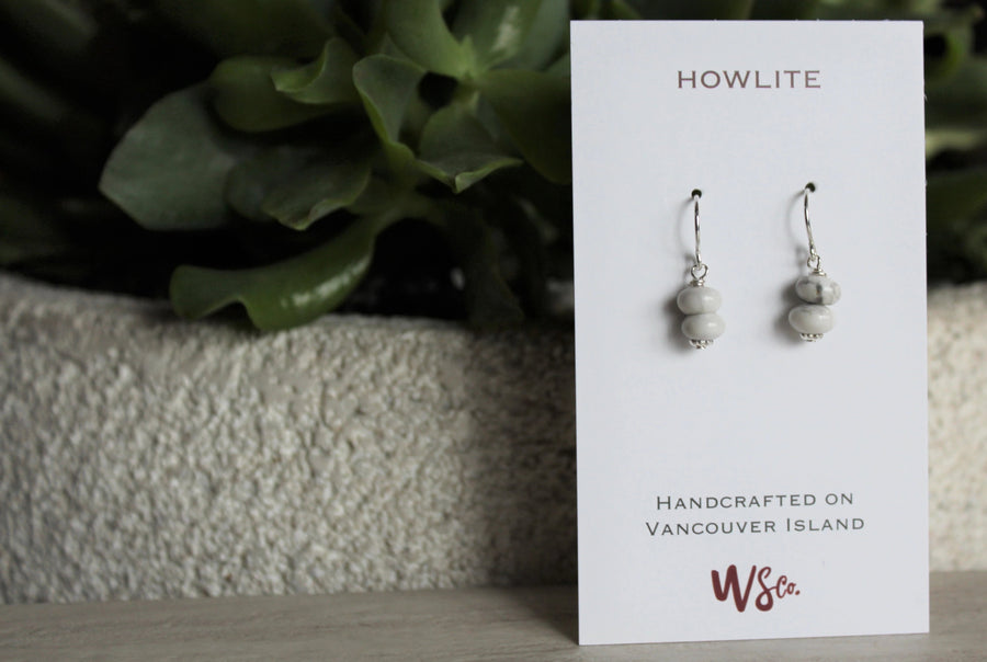 Howlite Earrings - Woven Stone Co.