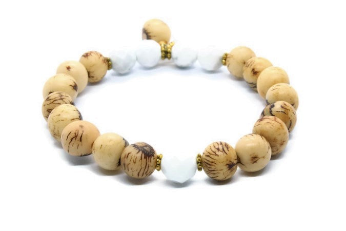 Howlite Acai Seed Stacker - Woven Stone Co.