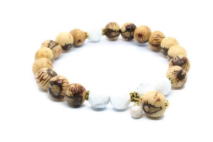 Howlite Acai Seed Stacker - Woven Stone Co.