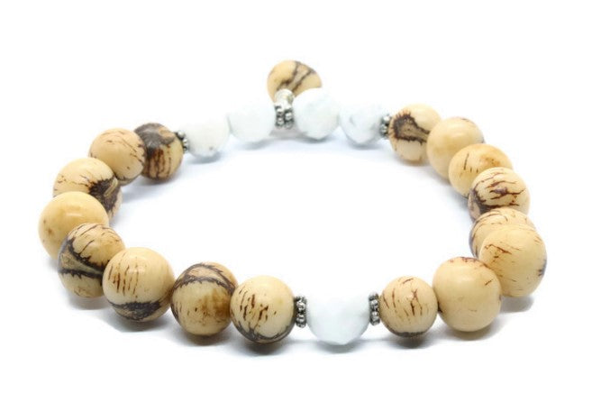 Howlite Acai Seed Stacker - Woven Stone Co.