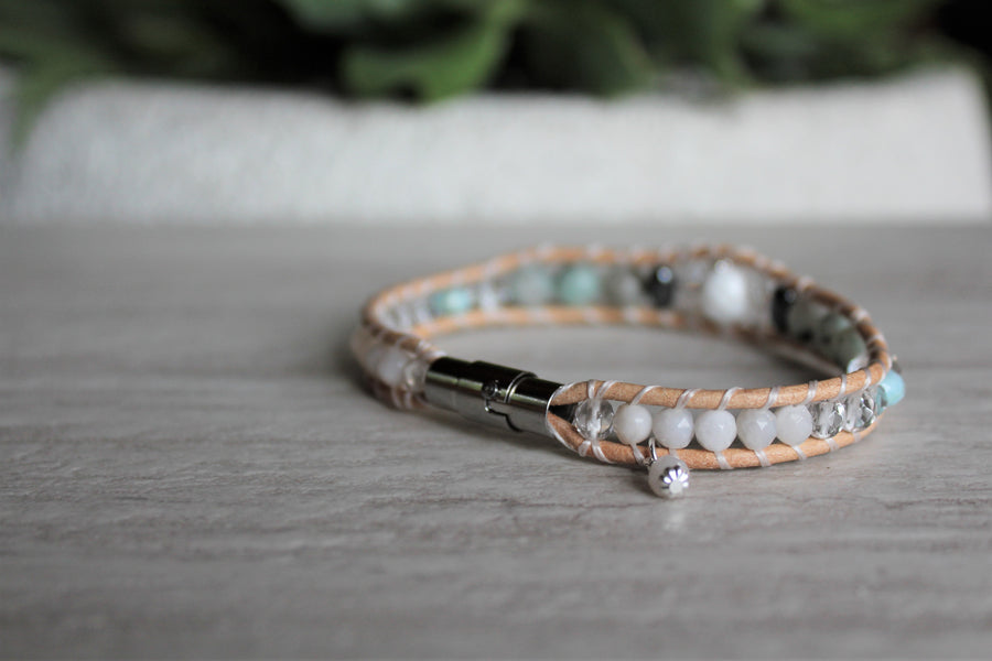 Howlite - Crystal + Stone Bracelet - Woven Stone Co.