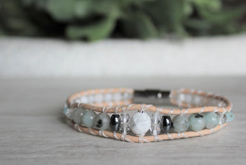 Howlite - Crystal + Stone Bracelet - Woven Stone Co.